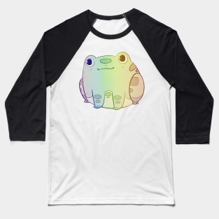 Chibi Frog Sitting - Pastel Rainbow Baseball T-Shirt